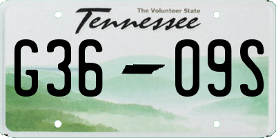 TN license plate G3609S