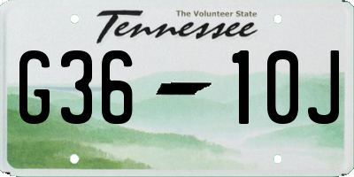 TN license plate G3610J