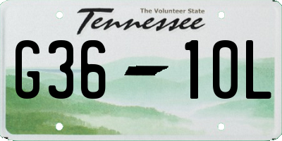 TN license plate G3610L