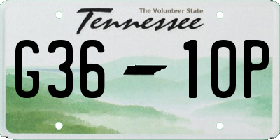 TN license plate G3610P