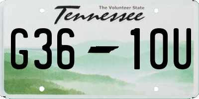 TN license plate G3610U