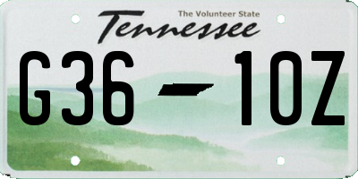 TN license plate G3610Z