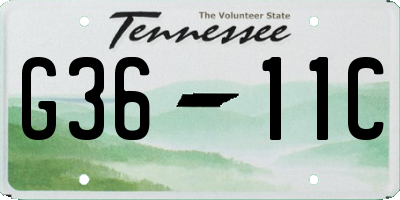 TN license plate G3611C