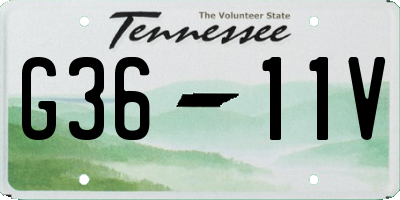 TN license plate G3611V