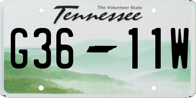 TN license plate G3611W