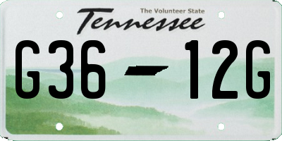 TN license plate G3612G