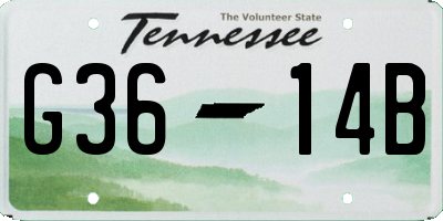 TN license plate G3614B