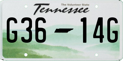 TN license plate G3614G