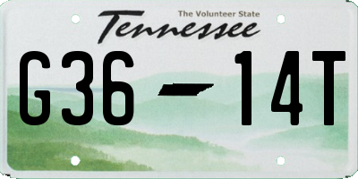TN license plate G3614T