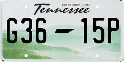 TN license plate G3615P