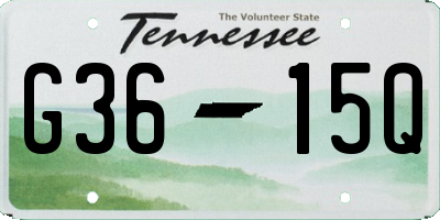 TN license plate G3615Q