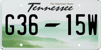 TN license plate G3615W