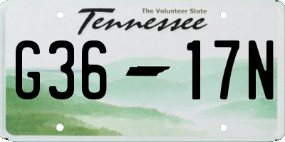 TN license plate G3617N