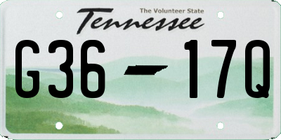 TN license plate G3617Q