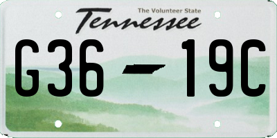 TN license plate G3619C