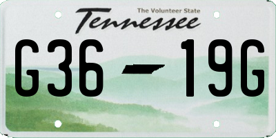 TN license plate G3619G