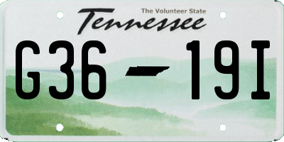 TN license plate G3619I