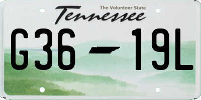 TN license plate G3619L