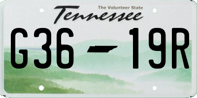 TN license plate G3619R
