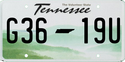 TN license plate G3619U