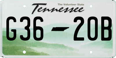 TN license plate G3620B