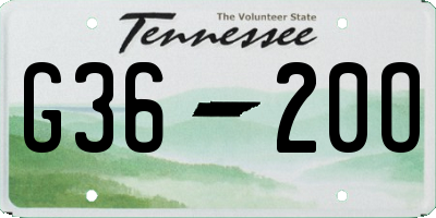 TN license plate G3620O