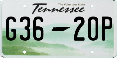 TN license plate G3620P