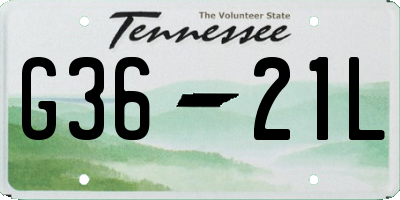 TN license plate G3621L