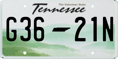 TN license plate G3621N