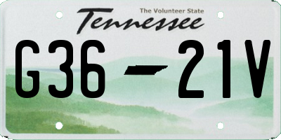 TN license plate G3621V