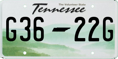 TN license plate G3622G