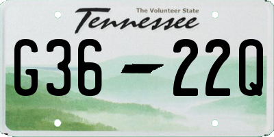TN license plate G3622Q