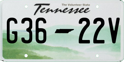 TN license plate G3622V