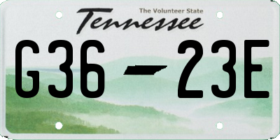 TN license plate G3623E