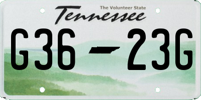 TN license plate G3623G