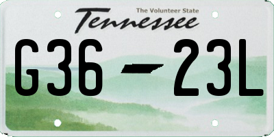 TN license plate G3623L