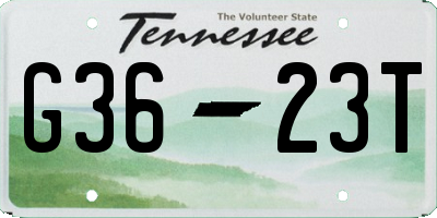 TN license plate G3623T