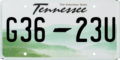 TN license plate G3623U
