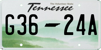 TN license plate G3624A