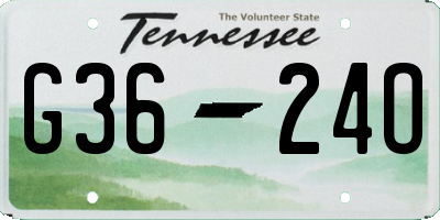 TN license plate G3624O