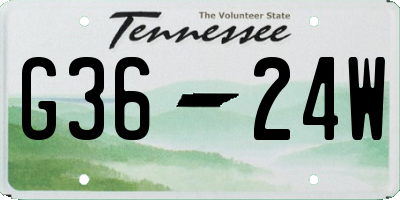 TN license plate G3624W