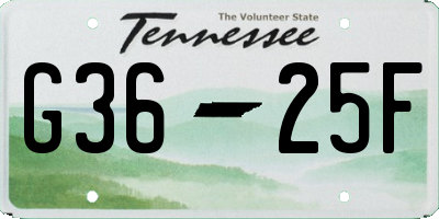 TN license plate G3625F