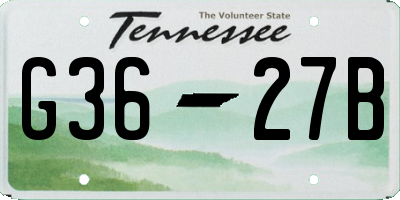 TN license plate G3627B