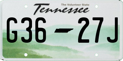 TN license plate G3627J