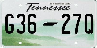 TN license plate G3627Q