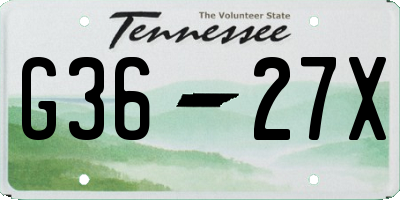TN license plate G3627X