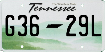 TN license plate G3629L