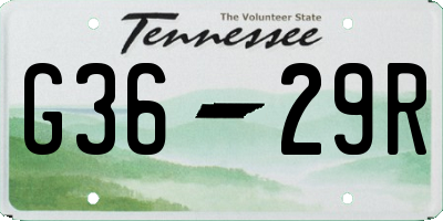 TN license plate G3629R