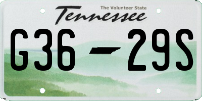 TN license plate G3629S