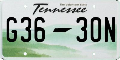 TN license plate G3630N